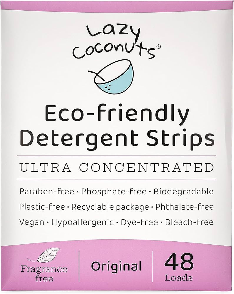 Lazy Coconuts Eco-Friendly, Plant-Powered, Fragrance-Free Laundry Detergent Strips - Ultra Concen... | Amazon (US)