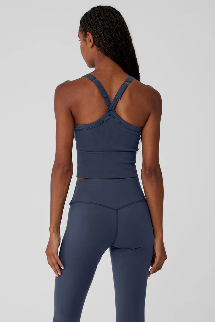 Seamless Ribbed Favorite Bra Tank - Black | Alo Yoga (US)