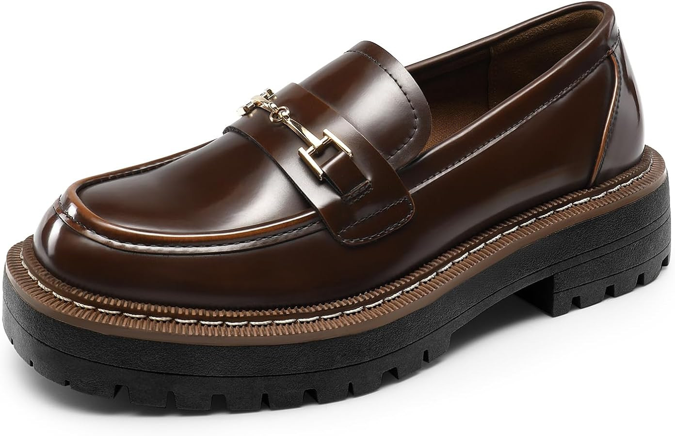 DREAM PAIRS Loafers for Women Platform Chunky Heel Slip On Loafers Business Office Casual Dressy ... | Amazon (US)