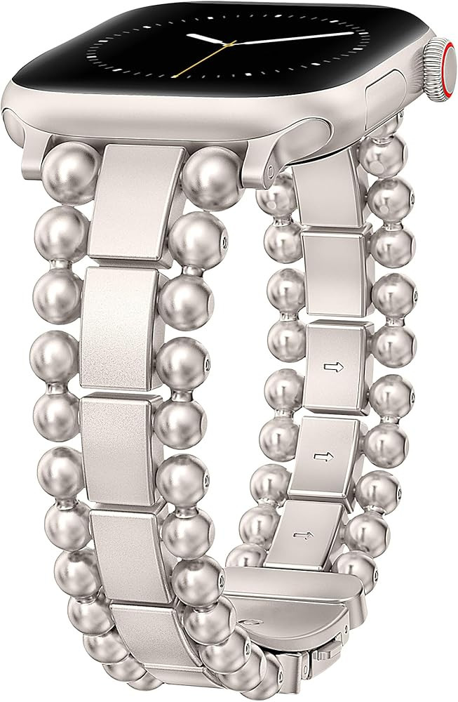 TOYOUTHS Beaded Bracelet Compatible with Apple Watch Bands 38/40/41/42/44/45/46/49mm Women, Dress... | Amazon (US)