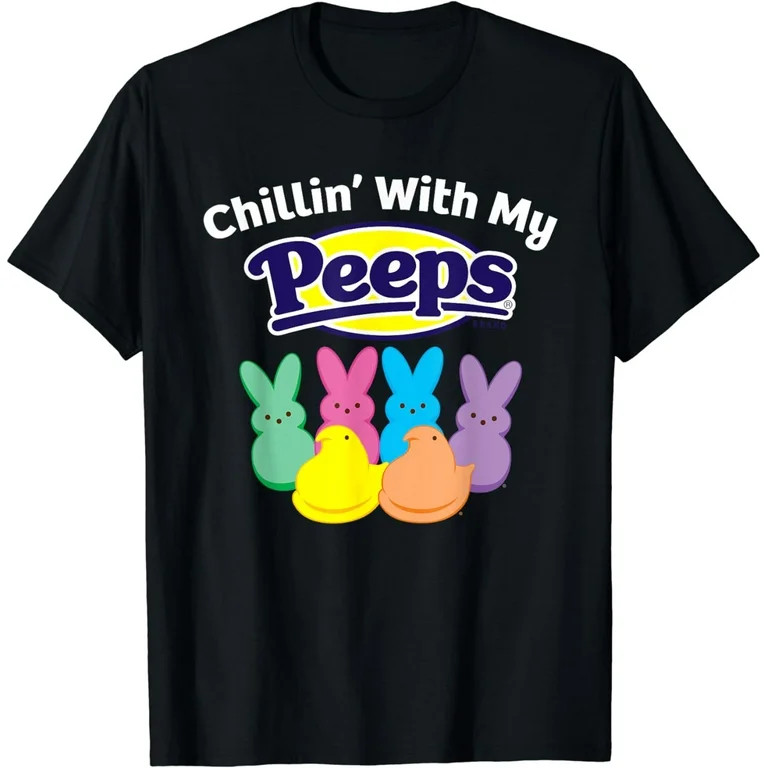Peeps Black Easter T-Shirt - Classic Fit Crew Neck, Cotton & Polyester, Short Sleeve, Animal Prin... | Walmart (US)