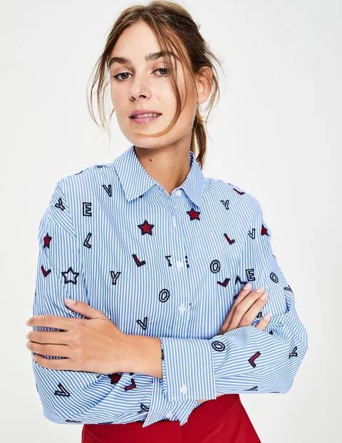 Maria Relaxed Shirt Lovely Embroidery Women Boden | Boden (US)