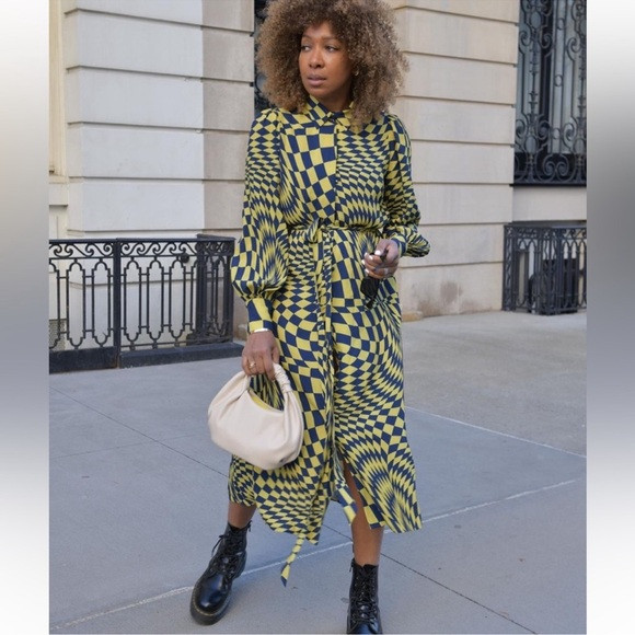 NWT The‎ Drop x KarenBritChick Printed Puff Shoulder Maxi Dress Small | Poshmark