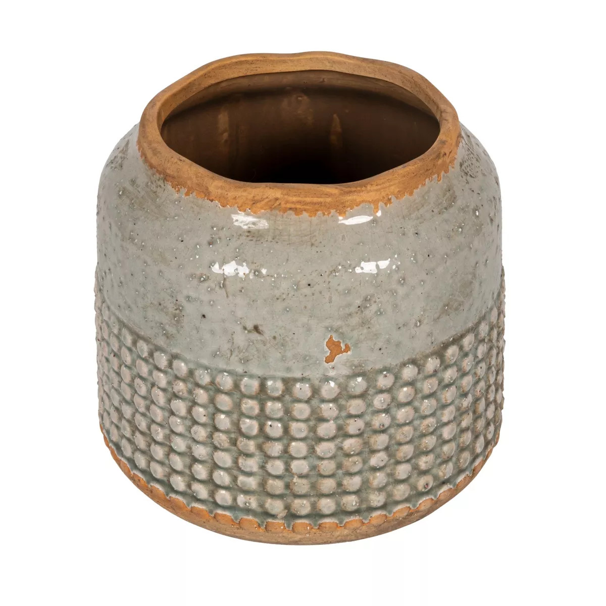 Storied Home Round Terra-cotta Hobnail Planter Vase with Heavily Distressed Finish | Target