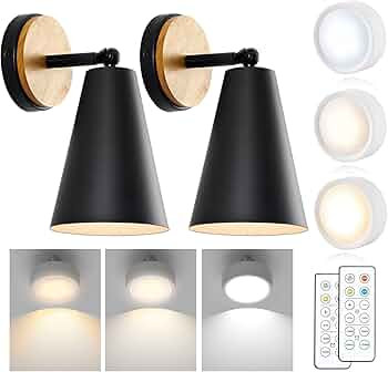 haultop Battery Operated Wall Sconce, Remote Control Battery Operated Wall Lights, Wireless Wall ... | Amazon (US)