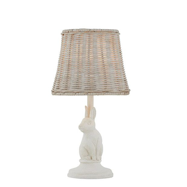 Simply Sweet Bunny Lamp with Rattan Shade Set of 2 | Antique Farm House