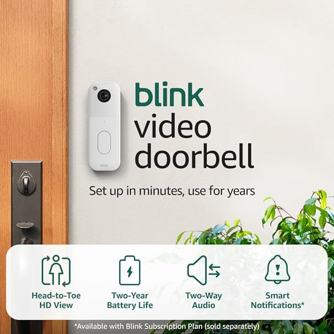 All-new Blink Video Doorbell + Outdoor 4 – Wireless smart security cameras, head-to-toe HD view... | Amazon (US)