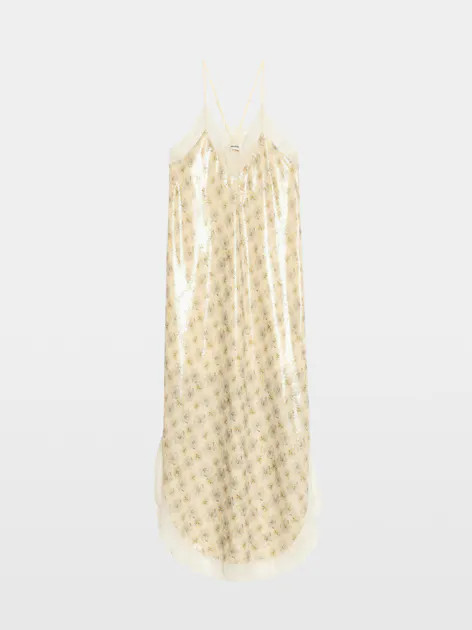 Robe Longue Lingerie Beige Vanille | Zadig&Voltaire | Zadig & Voltaire (FR)