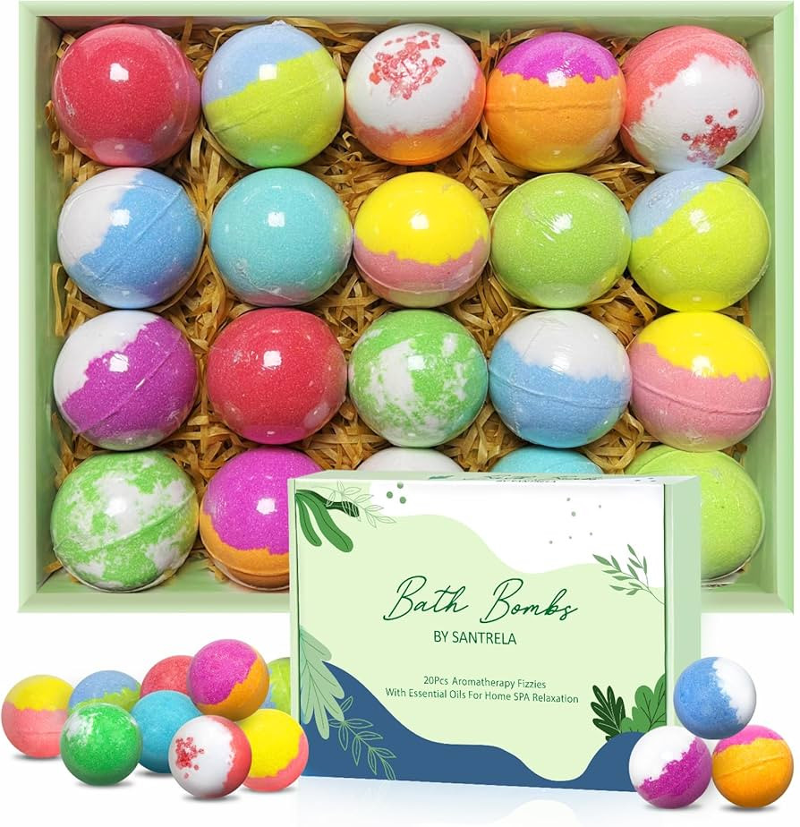 Bath Bombs for Women Gift Set, 20 Organic Bath Bombs with Essential Oil, Handmade SPA Bubble Bath... | Amazon (US)