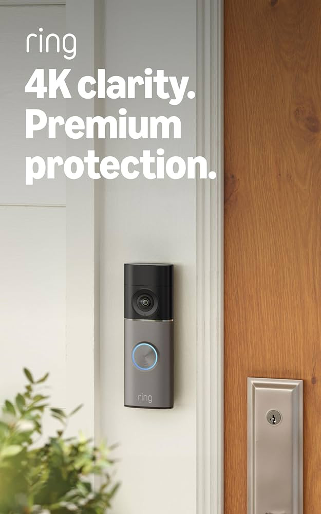 Ring Battery Doorbell 4K Pro (newest model), Retinal 4K with wide-angle video, up to 10x Enhanced Zoom, Night Vision, and Quick Release Ultra Battery Pack, Deep Silver | Amazon (US)