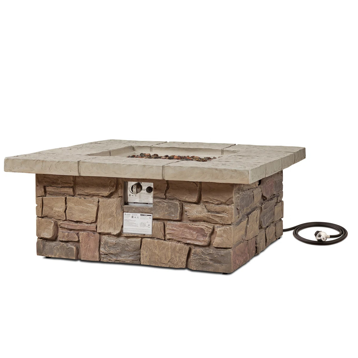 SEDONA 38" Square Concrete Propane or Natural Gas Fire Pit Table by Real Flame | Wayfair North America
