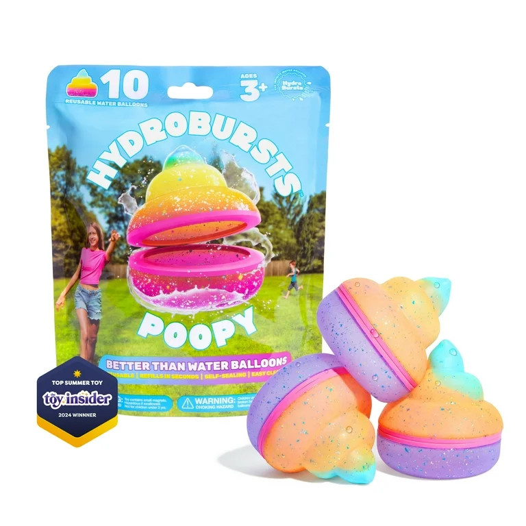 Hydrobursts by What Do You Meme? — 10 Pack Reusable Water Balloons — Poopy Shape | Walmart (US)