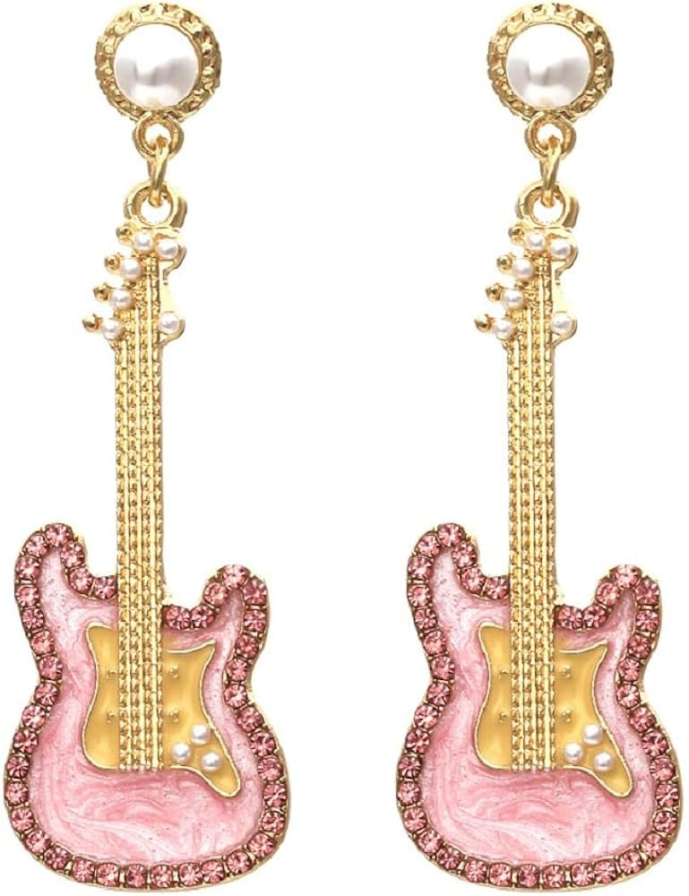 Guitar Earrings for Women, Cute Guitar Earrings for Womens, Music Guitar Statement Dangle Earring... | Amazon (US)
