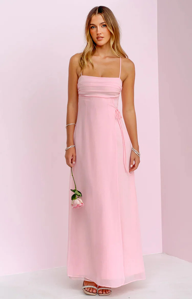 Flossie Pink Maxi Sleeveless Dress | Beginning Boutique | Beginning Boutique (US)