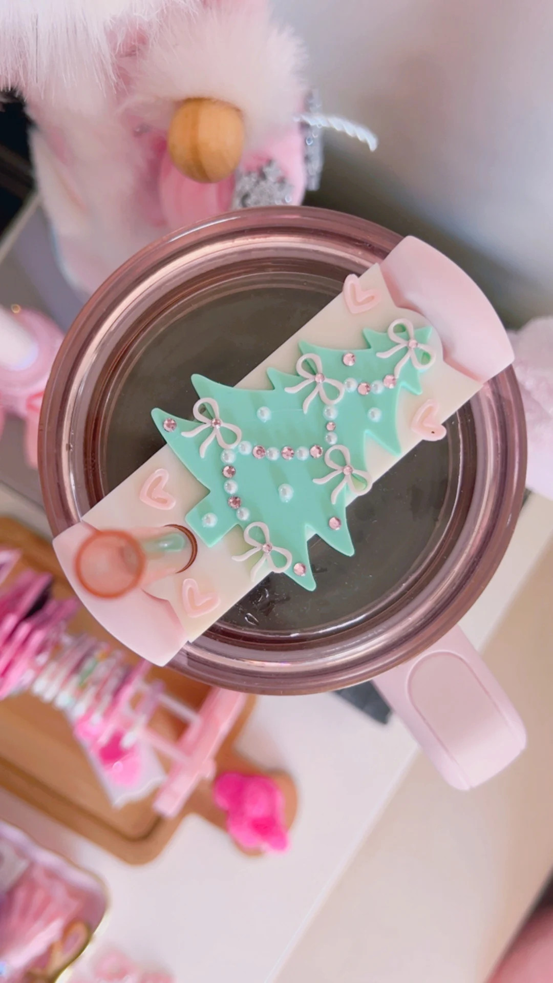 Stanley Lid Topper | Sparkly Christmas Tree | Etsy (US)