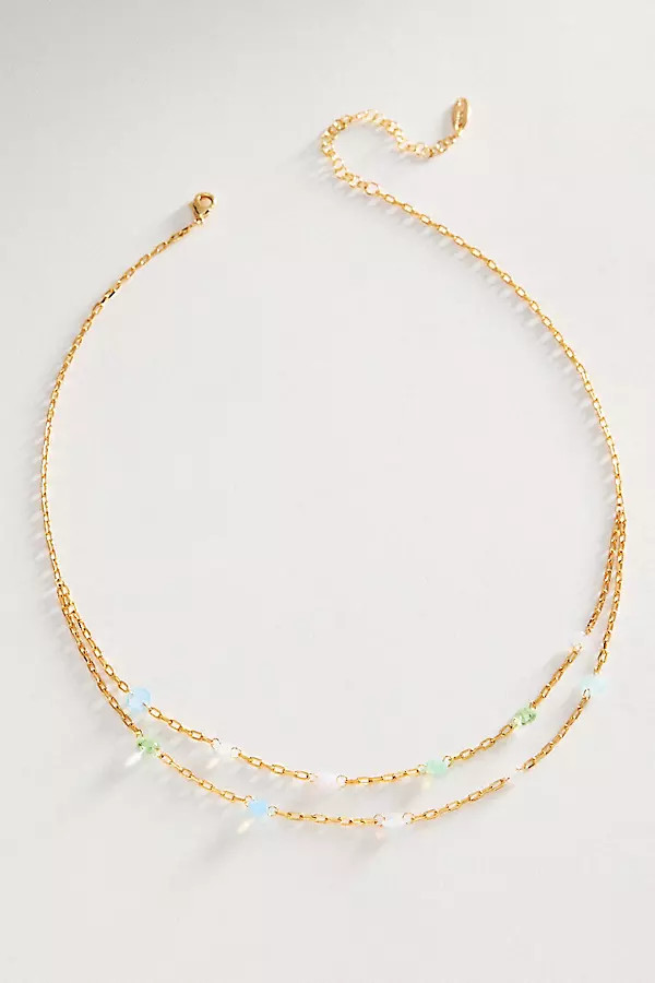 Deux Layered Crystal Necklace | Anthropologie (US)