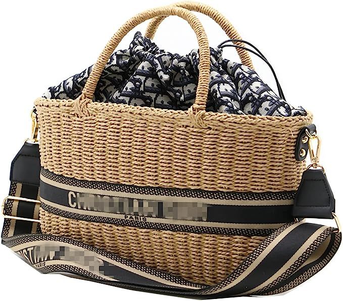 Straw Bag,Woven Bag Tote Handmade Shoulder Women's Purses And Handbags Crossbody Beach Bags For W... | Amazon (US)