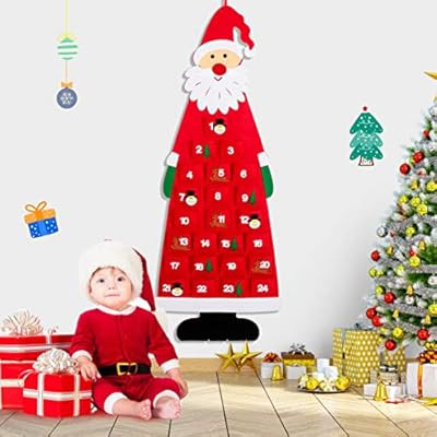 rolimate Christmas Felt Advent Calendar 2020 3.78ft Wall Hanging Santa Advent Calendar with Pocke... | Amazon (US)