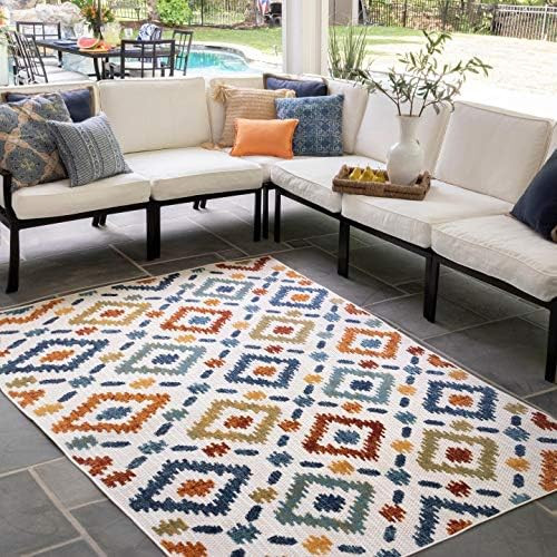 nuLOOM Labyrinth Transitional Indoor/Outdoor Area Rug, 6' 7" x 9', Multi | Amazon (US)