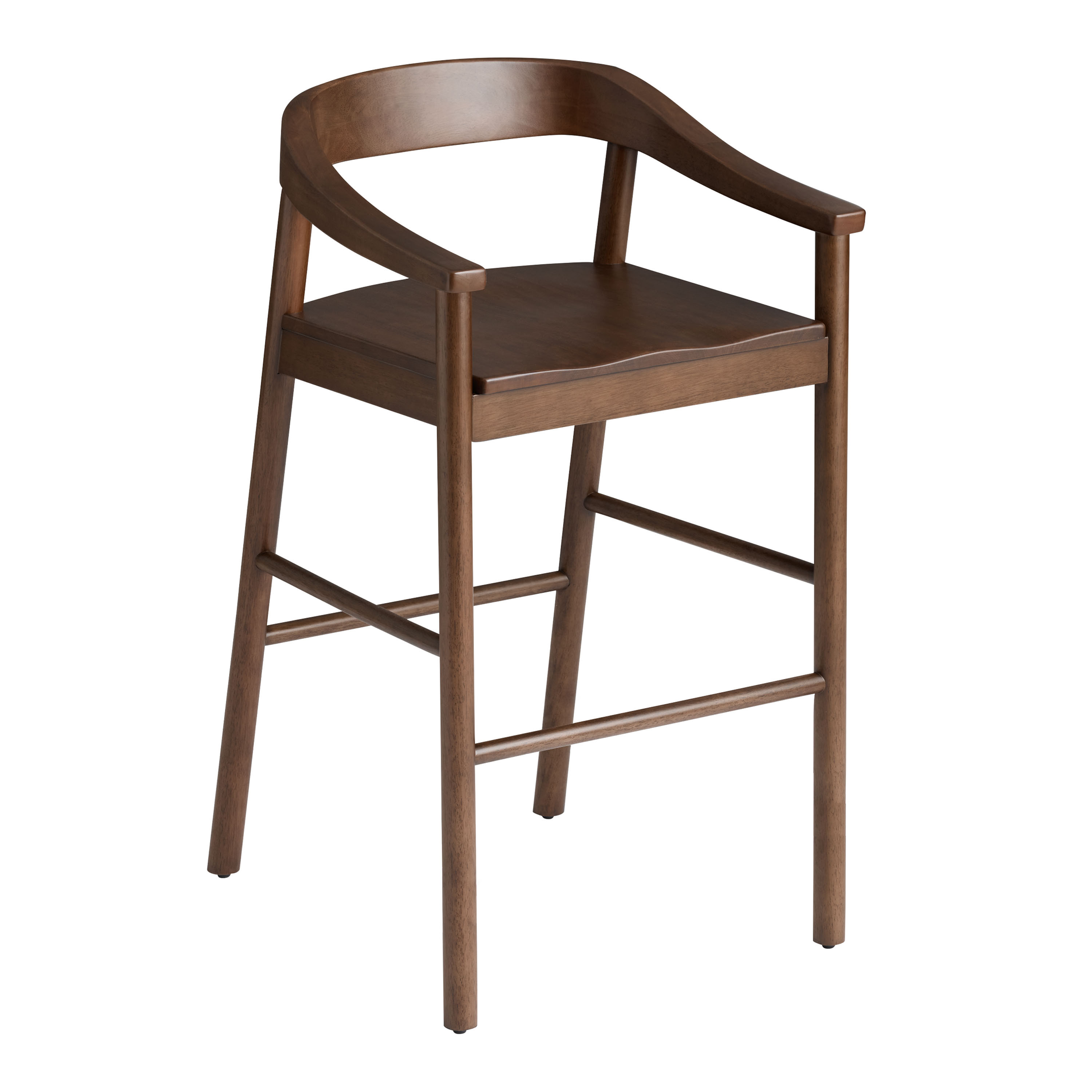 Dansen Umber Brown Wood Low Back Barstool | World Market
