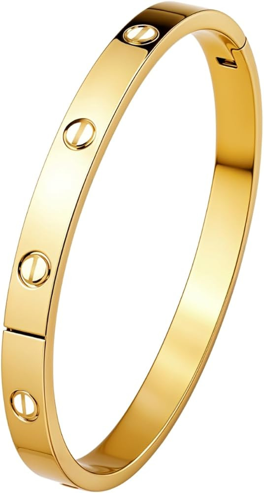 HighSpark Gold Bracelets for Women | 18K Gold Plated Stainless Steel Bracelet for Women | Lovely ... | Amazon (US)