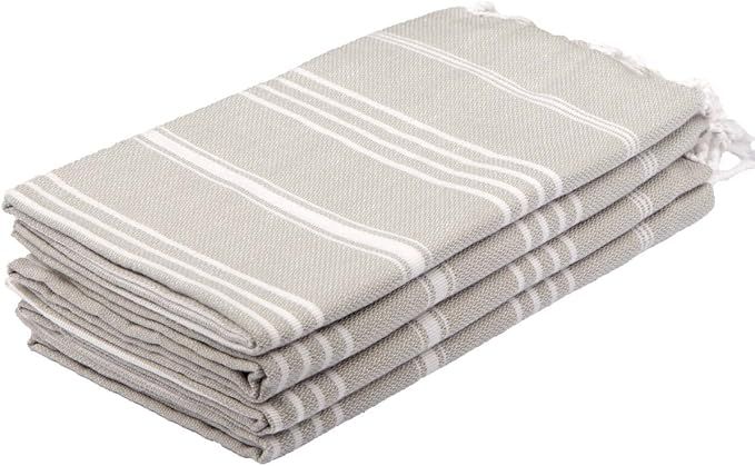 Clotho Towels Turkish Hand Towel Set of 4 - (Silver Gray) for Decorative Bathroom | Amazon (US)
