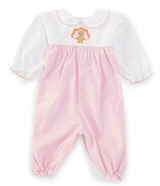 Baby Girls 3-9 Months Long Sleeve Thanksgiving Turkey Color Block Coverall | Dillard's