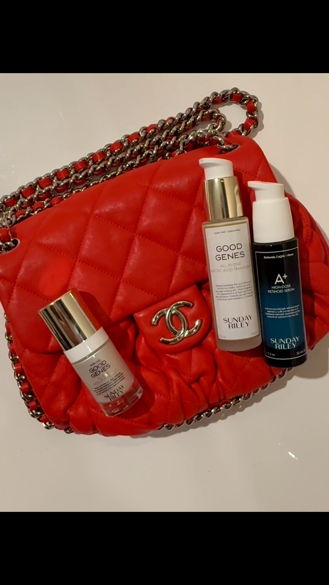 Sunday Riley Good Genes Lactic Acid Treatment (Full Size + Travel) & Auto Correct Brightening Eye Cream
Nirvana Approved for a refined, glow-focused skincare edit. This pairing from Sunday Riley is curated for a smoother, brighter-looking complexion with a polished, well-rested finish.

Good Genes Lactic Acid Treatment is designed to gently exfoliate the skin’s surface, helping to improve the look of texture and clarity while supporting a more radiant appearance. The formula works to refine and smooth, making it a staple for achieving that soft, luminous glow. The addition of both full size and travel makes it easy to maintain your routine at home or on the go.

Auto Correct Brightening Eye Cream complements the routine by targeting the under eye area, helping it appear more refreshed and energized with a lightweight, smoothing finish that layers seamlessly into any skincare or makeup look.

This combination is ideal for creating a clean, elevated skincare base that enhances overall radiance while keeping the routine simple and effective.

Nirvana is also linking her curated selection of red Chanel bags to match the moment, along with luxury cosmetic bags to keep everything organized and elevated ✨

Nirvana the Shih Tzu 💋 Nirvana Approved

#LTKdayinmylife #LTKgrwm #LTKBeauty
