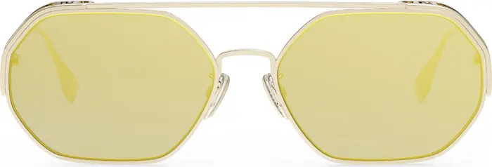 Fendi O'Lock 57mm Mirrored Geometric Sunglasses | Nordstrom | Nordstrom