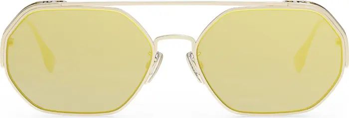 Fendi O'Lock 57mm Mirrored Geometric Sunglasses | Nordstrom | Nordstrom