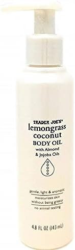 Trader Joes Lemongrass Coconut Body Oil with Almond and Jojoba Oils 4.8 FL OZ (143 ml) | Amazon (US)