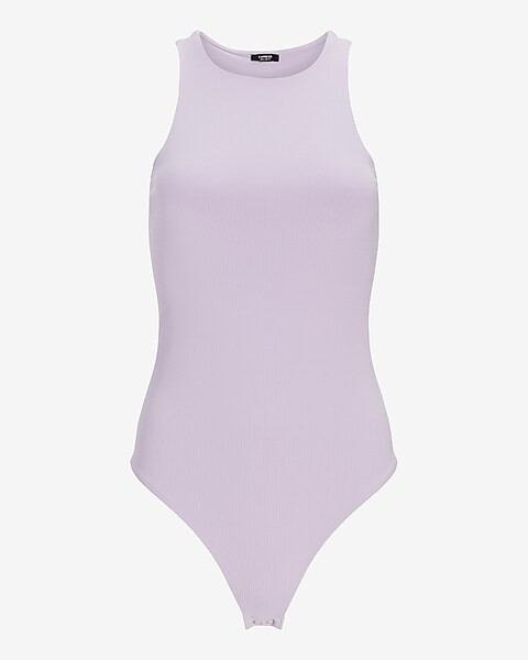 Body Contour Ribbed High Neck Thong Bodysuit | Express
