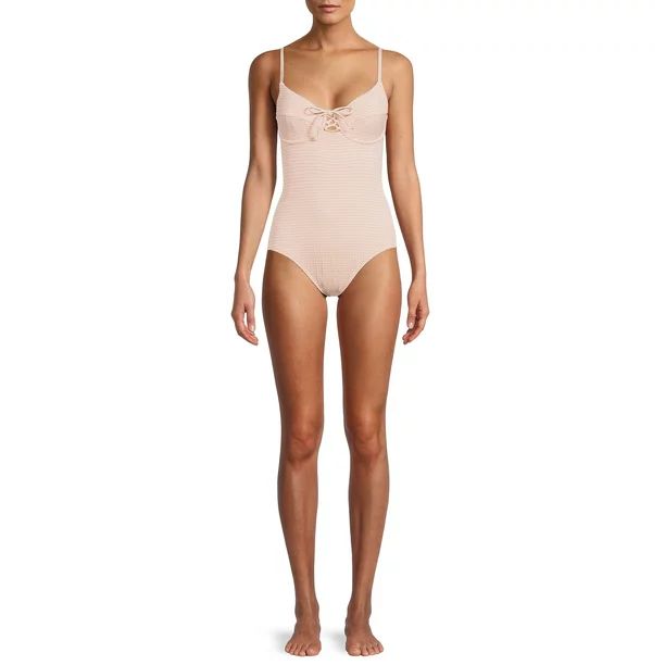 Time and Tru Women's Smocked One Piece Swimsuit | Walmart (US)