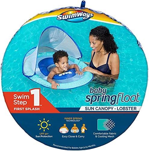 SwimWays Baby Spring Float Sun Canopy - Lobster Blue Lobster, 34"L x 30"W x 20. 5"H | Amazon (US)