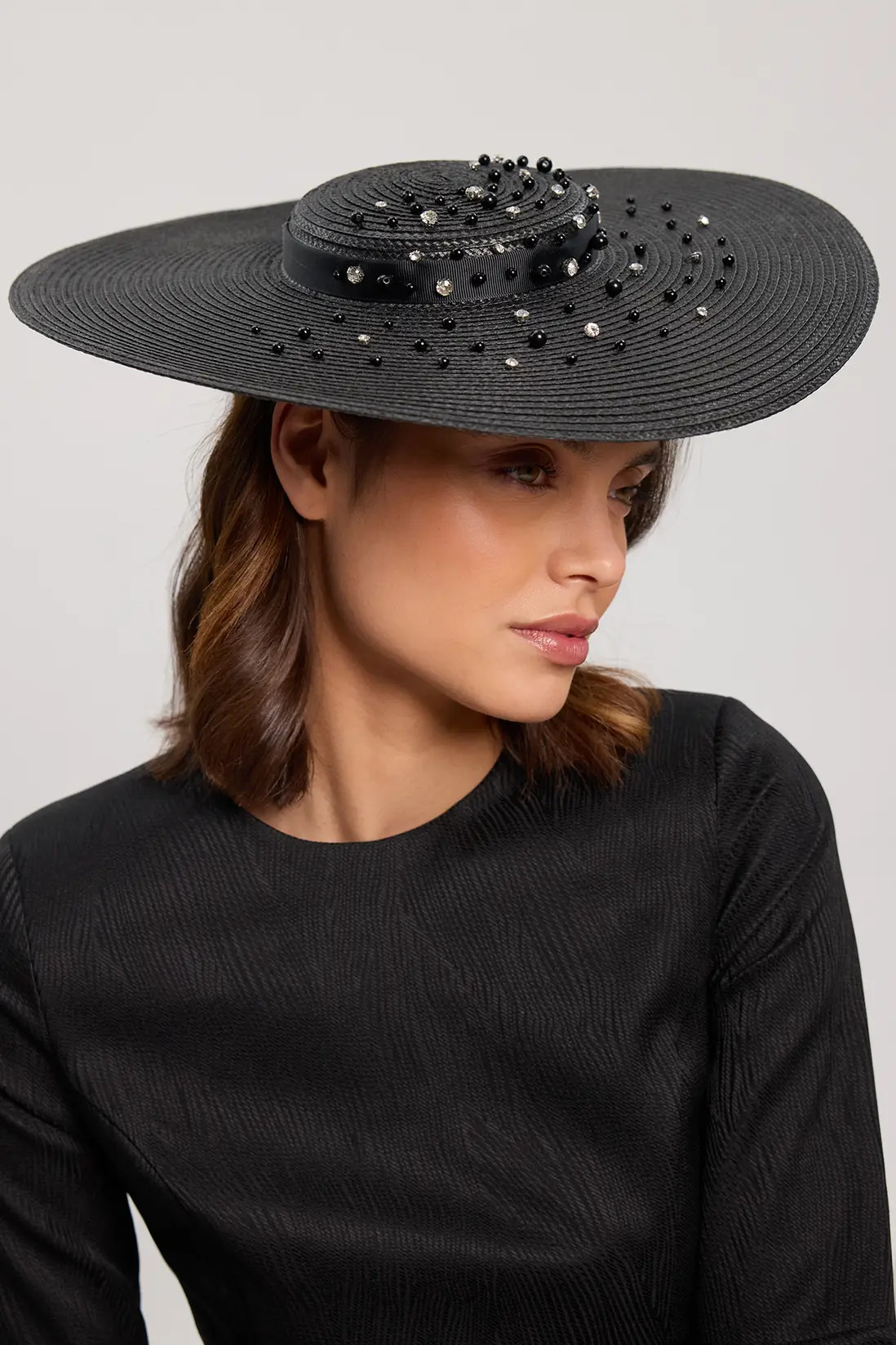 Scattered Pearl Detail Boater Style Fascinator | Karen Millen