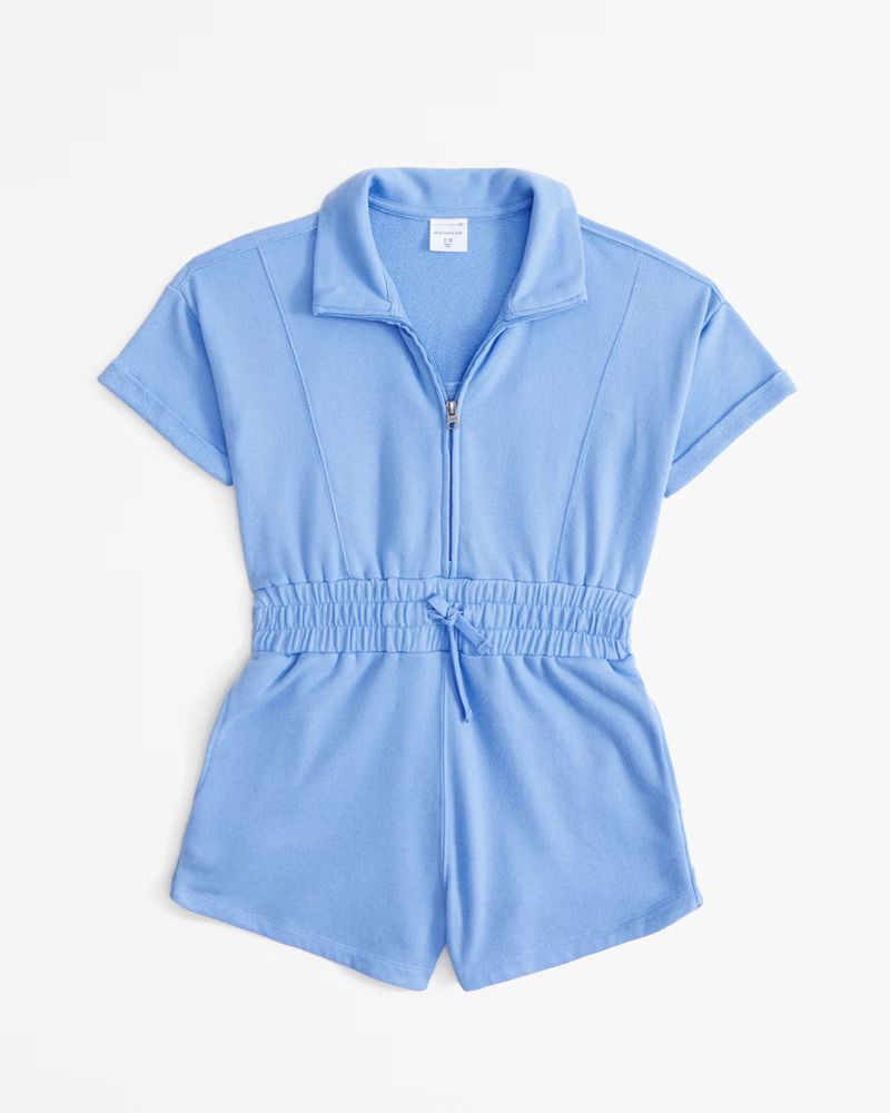 short-sleeve terry romper | Abercrombie & Fitch (US)