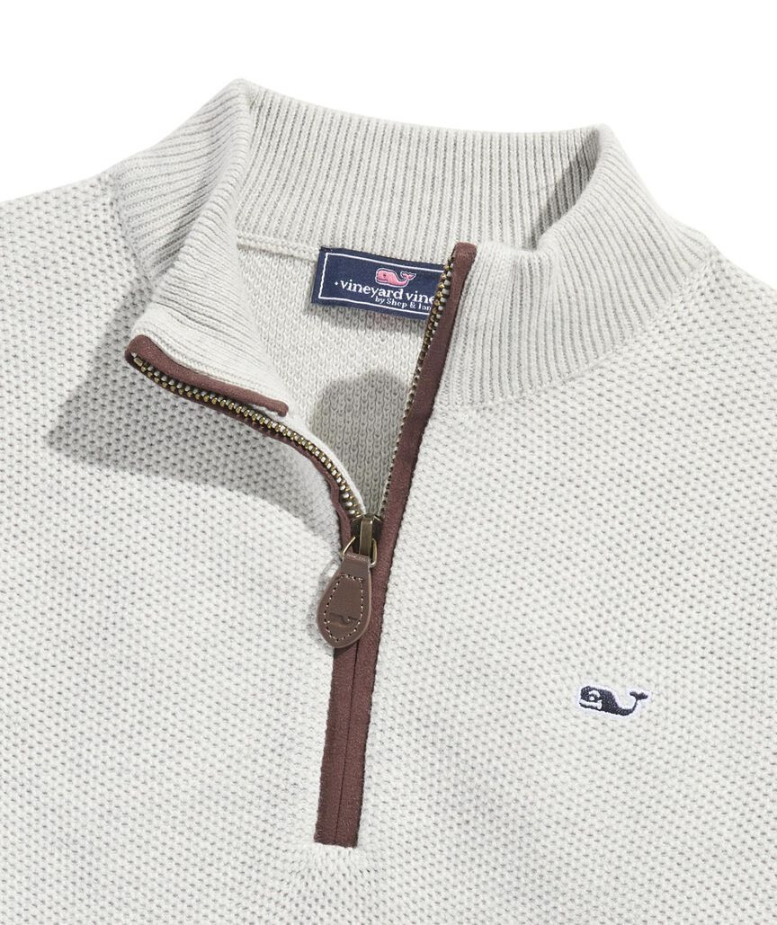 OUTLET Boys' Honeycomb Quarter Zip Sweater | vineyard vines
