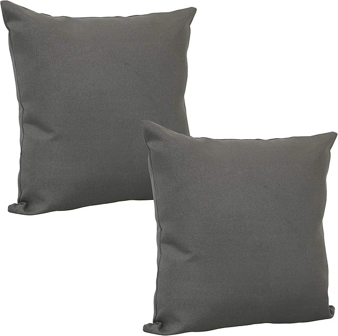 Sunnydaze Set of 2 Outdoor Decorative Throw Pillows - 15-Inch Square Polyester Accent Toss Pillow... | Amazon (US)