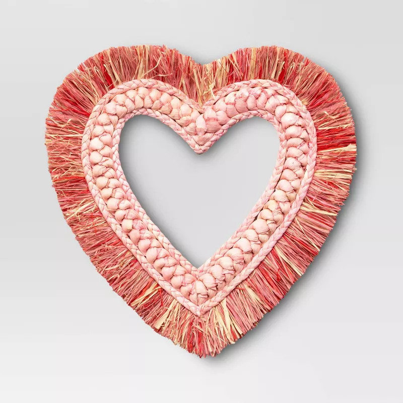 Embellished Raffia Heart Wreath Red - Threshold™ | Target