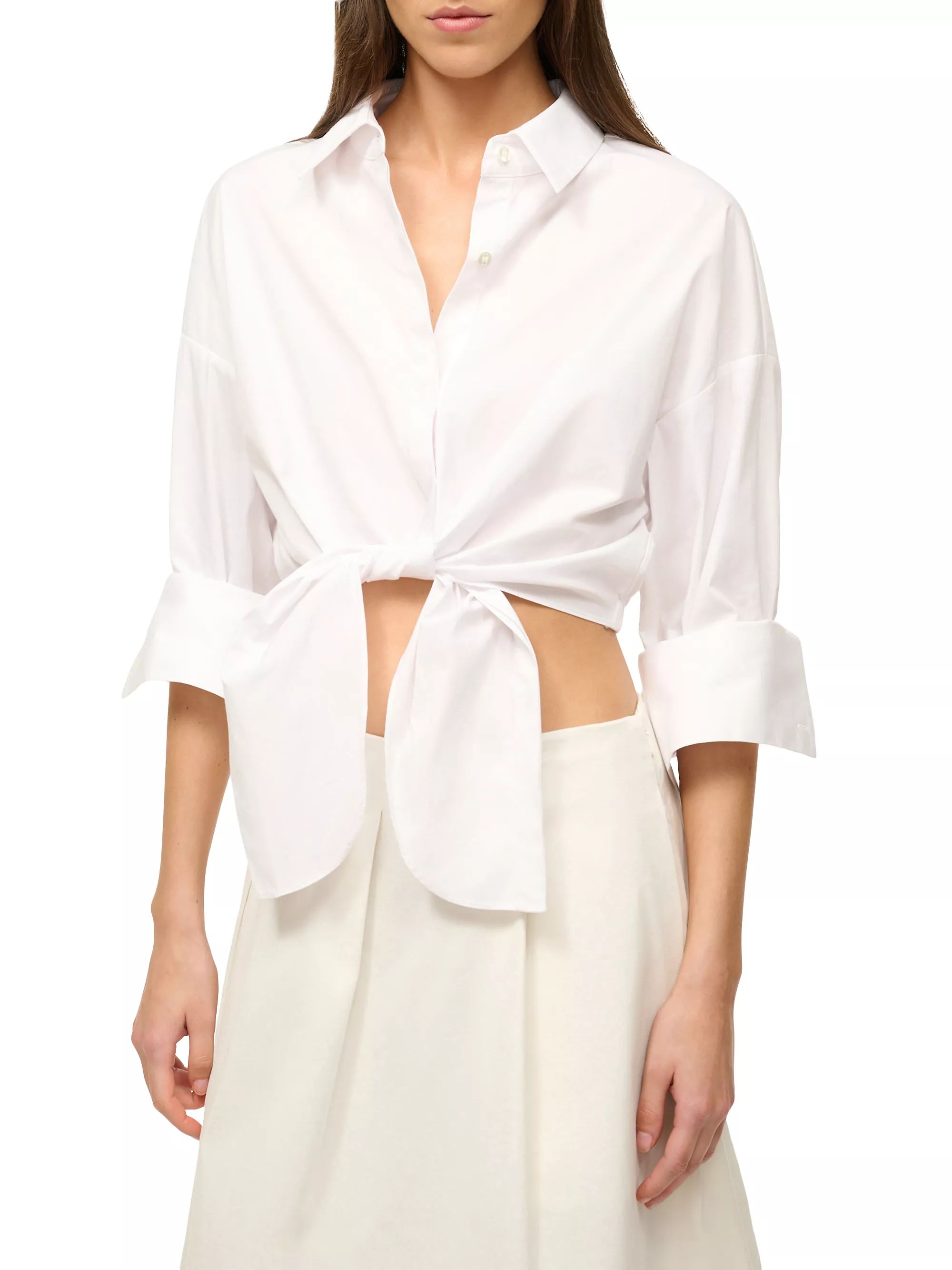 Lisa Poplin Tie Crop Shirt | Saks Fifth Avenue