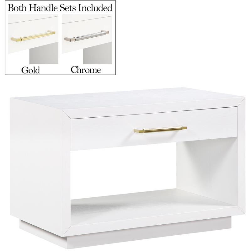 Meridian Furniture Avery White Wood Veneer Night Stand - Walmart.com | Walmart (US)