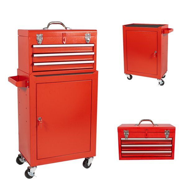 3 Drawer Mechanic Tool Box on Wheels Rolling Tool Chest Storage Cabinet Removable Tool Cabinet wi... | Walmart (US)