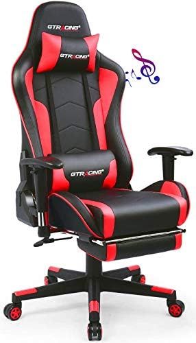 GTRACING Gaming Chair with Footrest and Bluetooth Speakers Music Video Game Chair Heavy Duty Ergo... | Amazon (US)