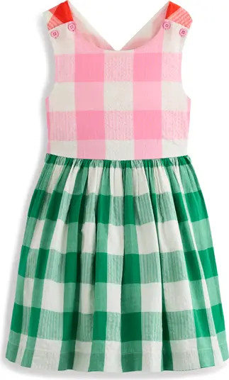 Kids' Harper Colorblock Plaid Cross Back Cotton Sundress | Nordstrom
