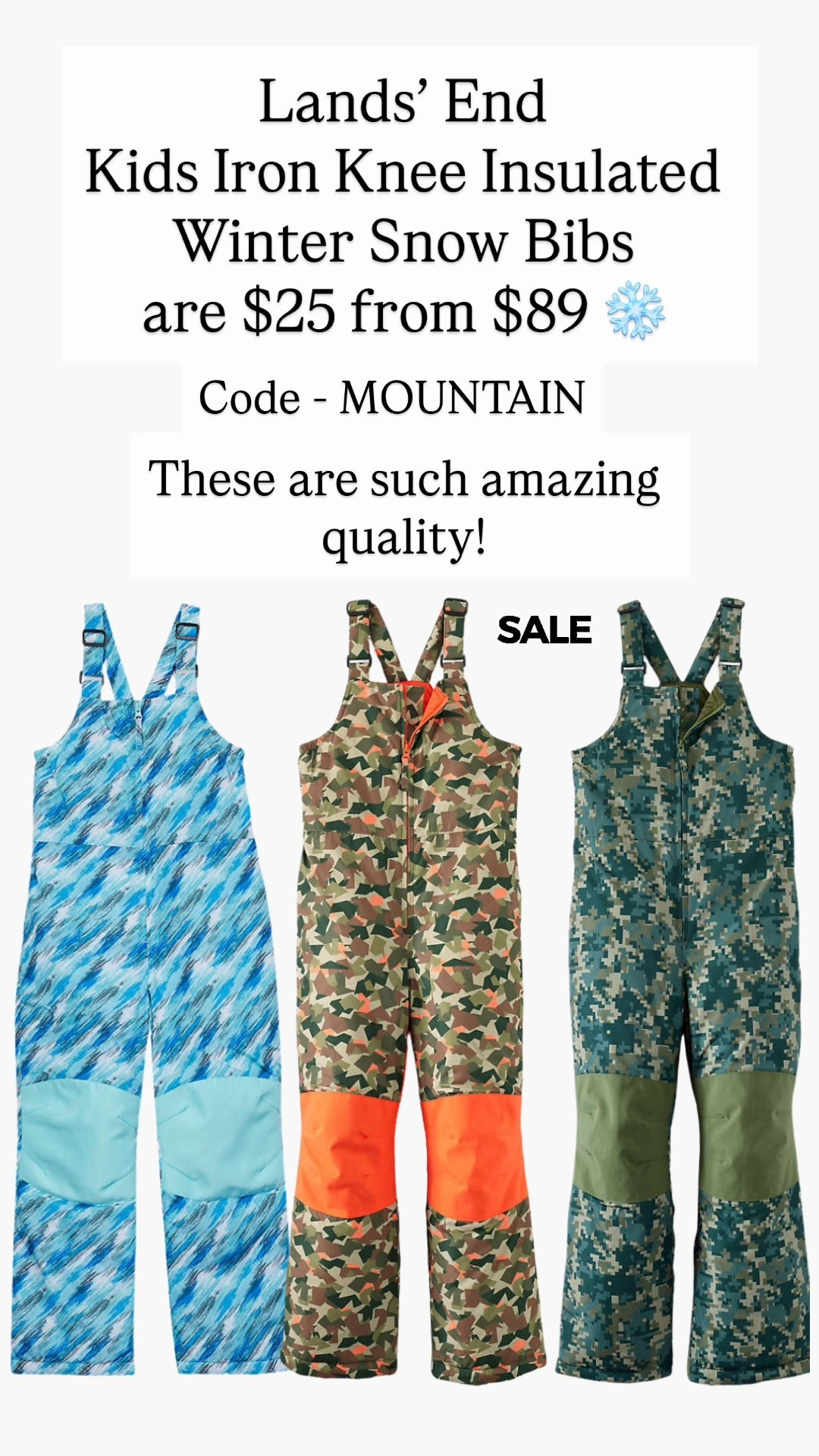 Lands’ end snowpants are on sale!!! Only $25 from $89!!!

#LTKKids #LTKSaleAlert