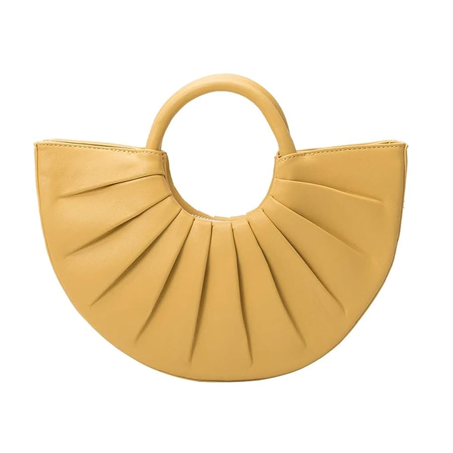Melie Bianco Karlie Vegan Leather Semi Circle Top Handle Crossbody Bag | Amazon (US)