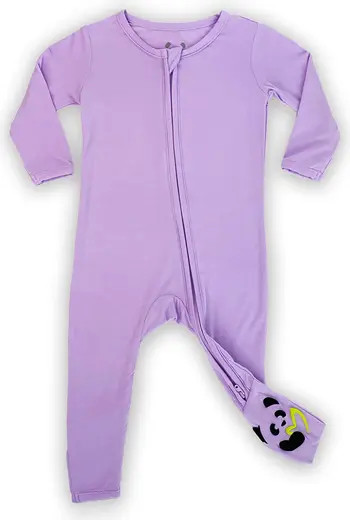 Kids' Lavender Fitted One-Piece Convertible Footie Pajamas | Nordstrom