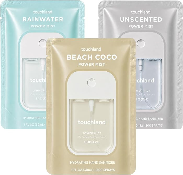 Touchland Hand Sanitizer Spray, Dye Free Trio - 3 x 1 FL OZ | Amazon (US)