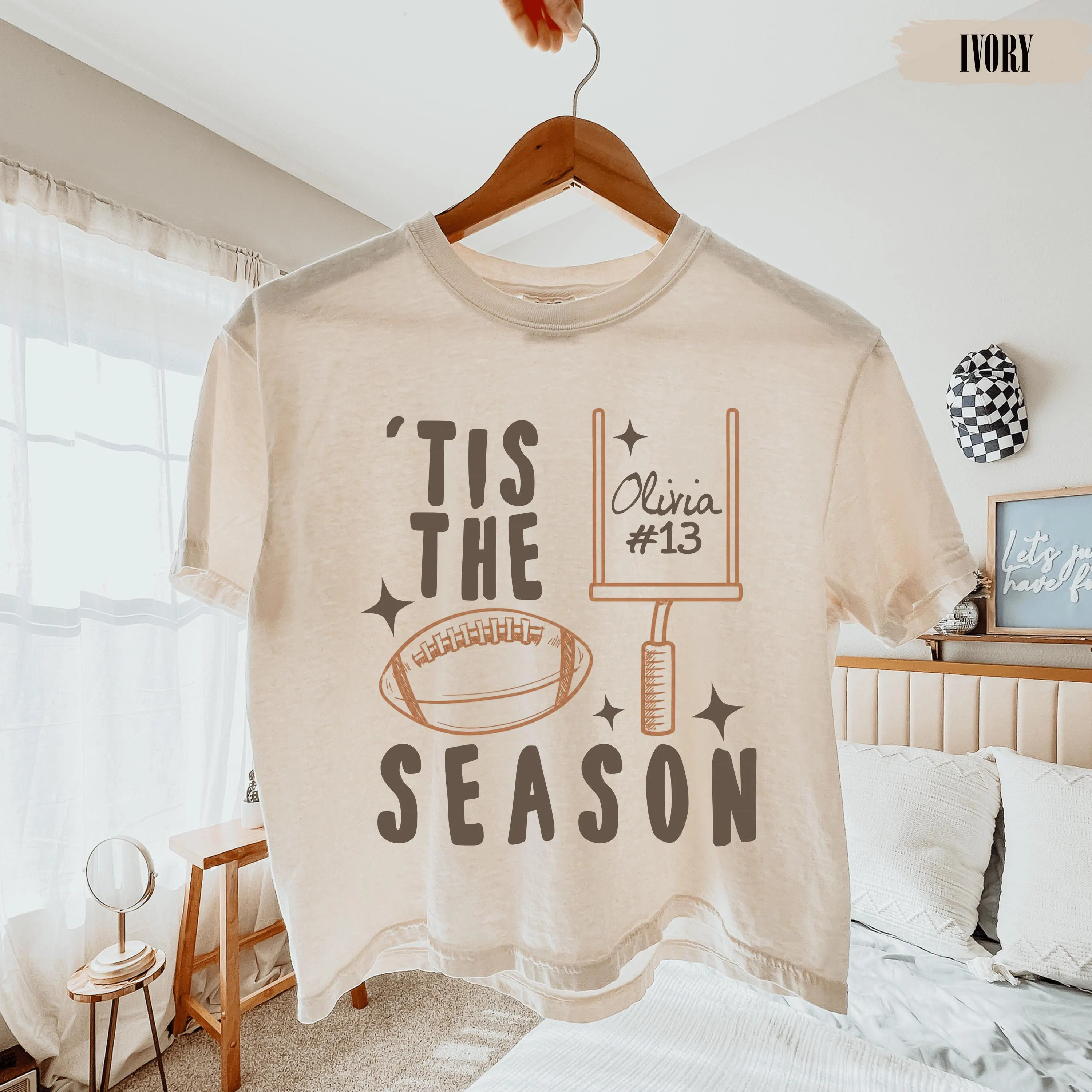 Comfort Colors® Custom Tis the Season Boxy Tee, Cropped Football Mom T-Shirt, Personalized Game Day Boxy Tee | Etsy (Global)