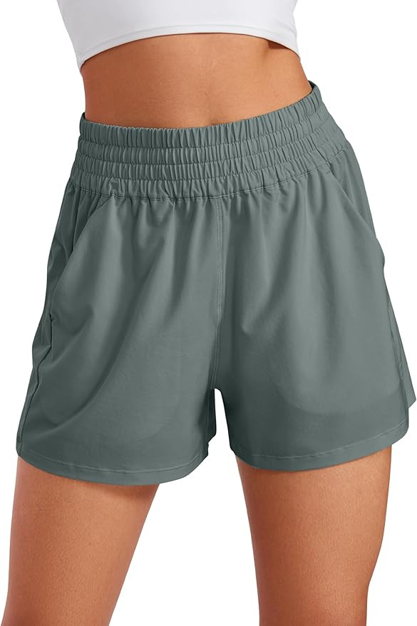 CRZ YOGA Womens Shorts Casual High Waisted Linerless for Lounge Athletic Golf with Pockets Weight... | Amazon (US)